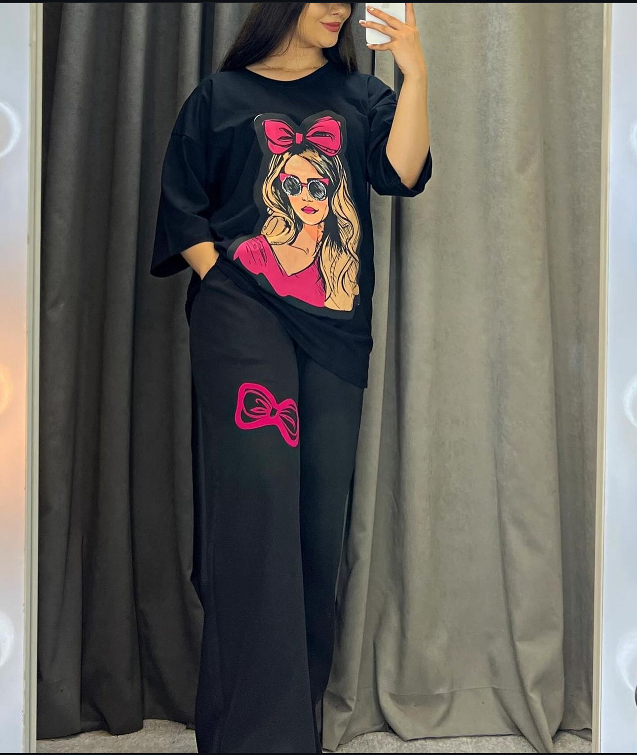 ZCC-25  Printed Drop-Shoulder Tee Trousers