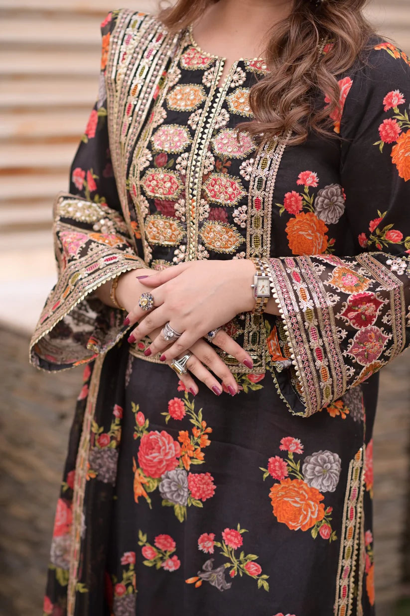 Zcc 0074 -  Embroidered 3pec