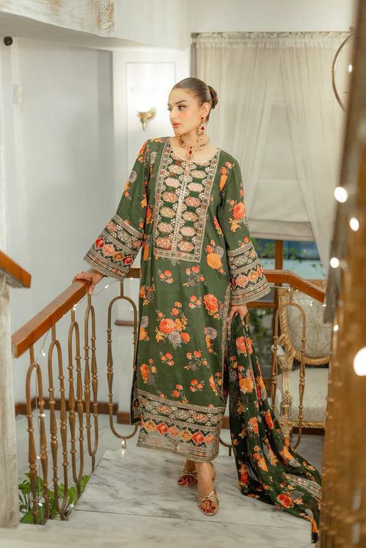 Zcc 0075 -  Embroidered 3pec