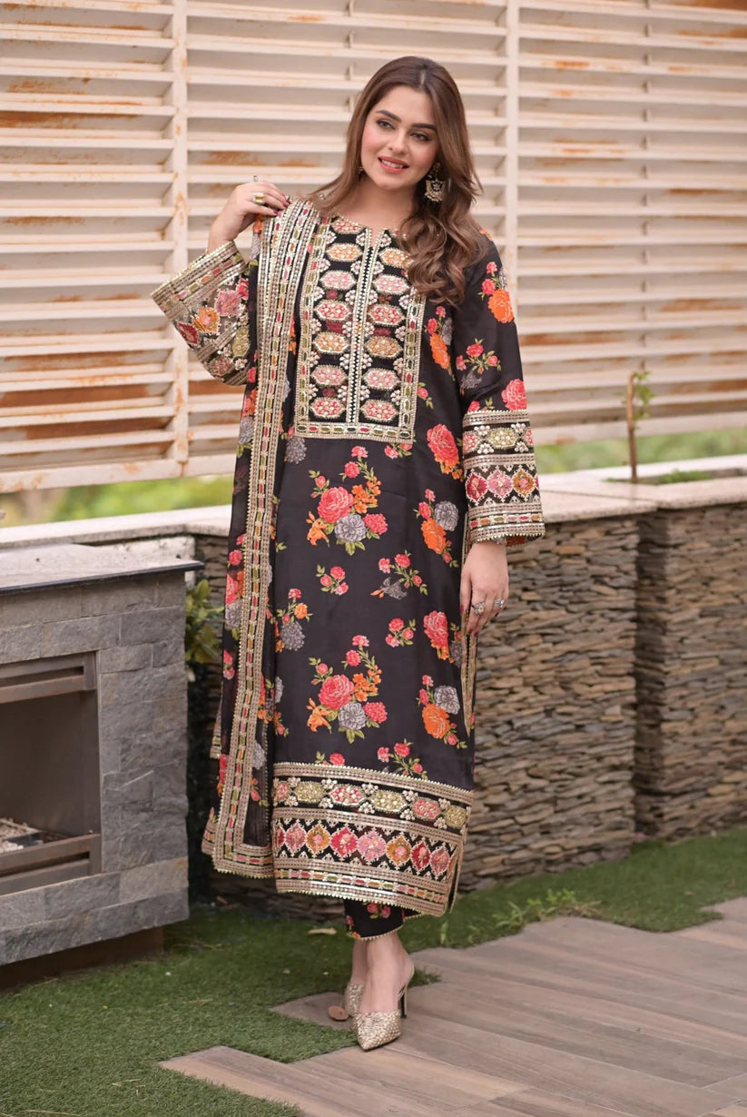 Zcc 0074 -  Embroidered 3pec