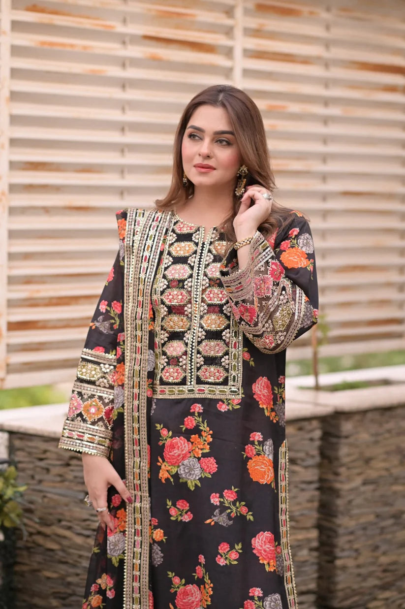 Zcc 0074 -  Embroidered 3pec