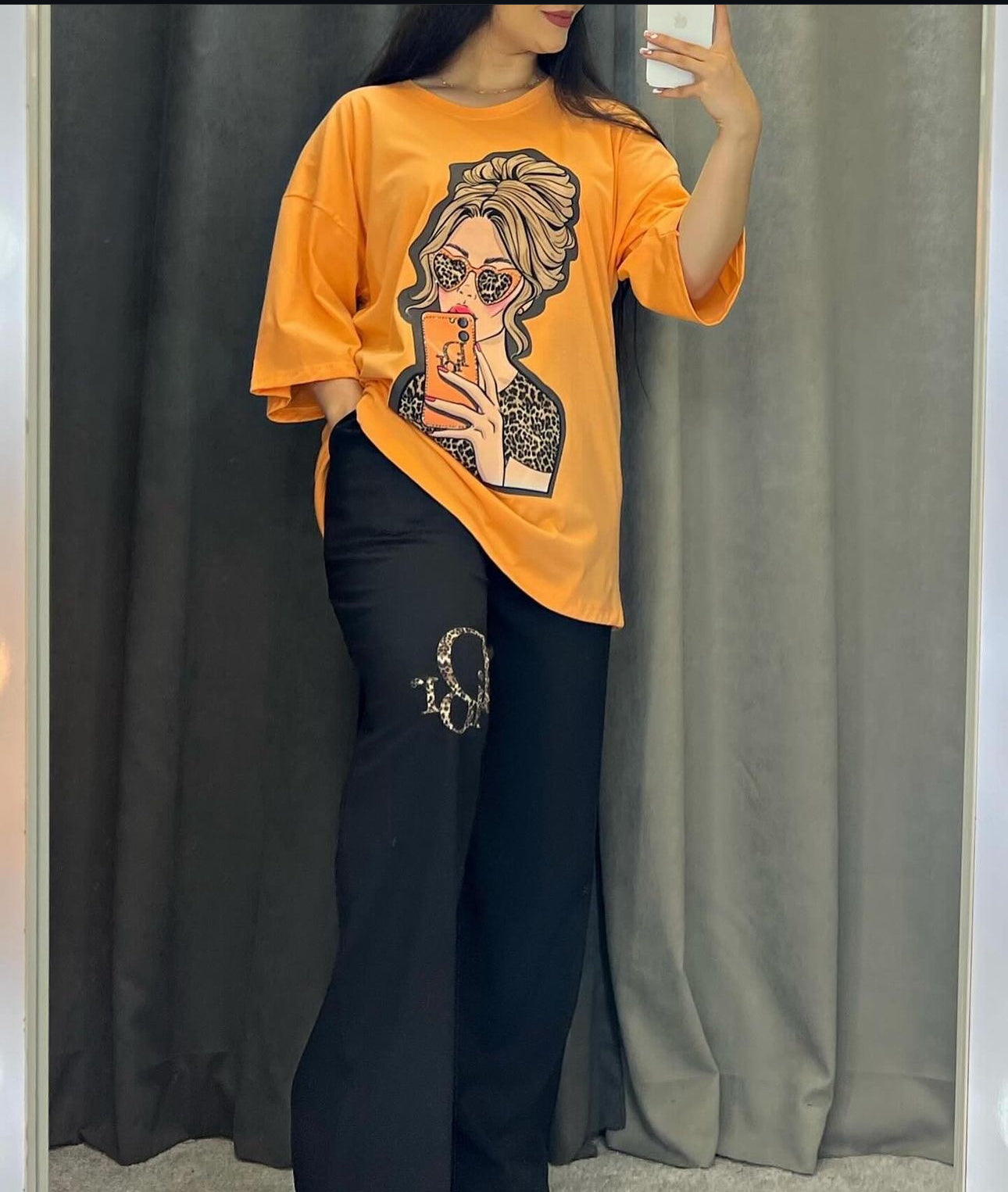 ZCC-25  Printed Drop-Shoulder Tee Trousers