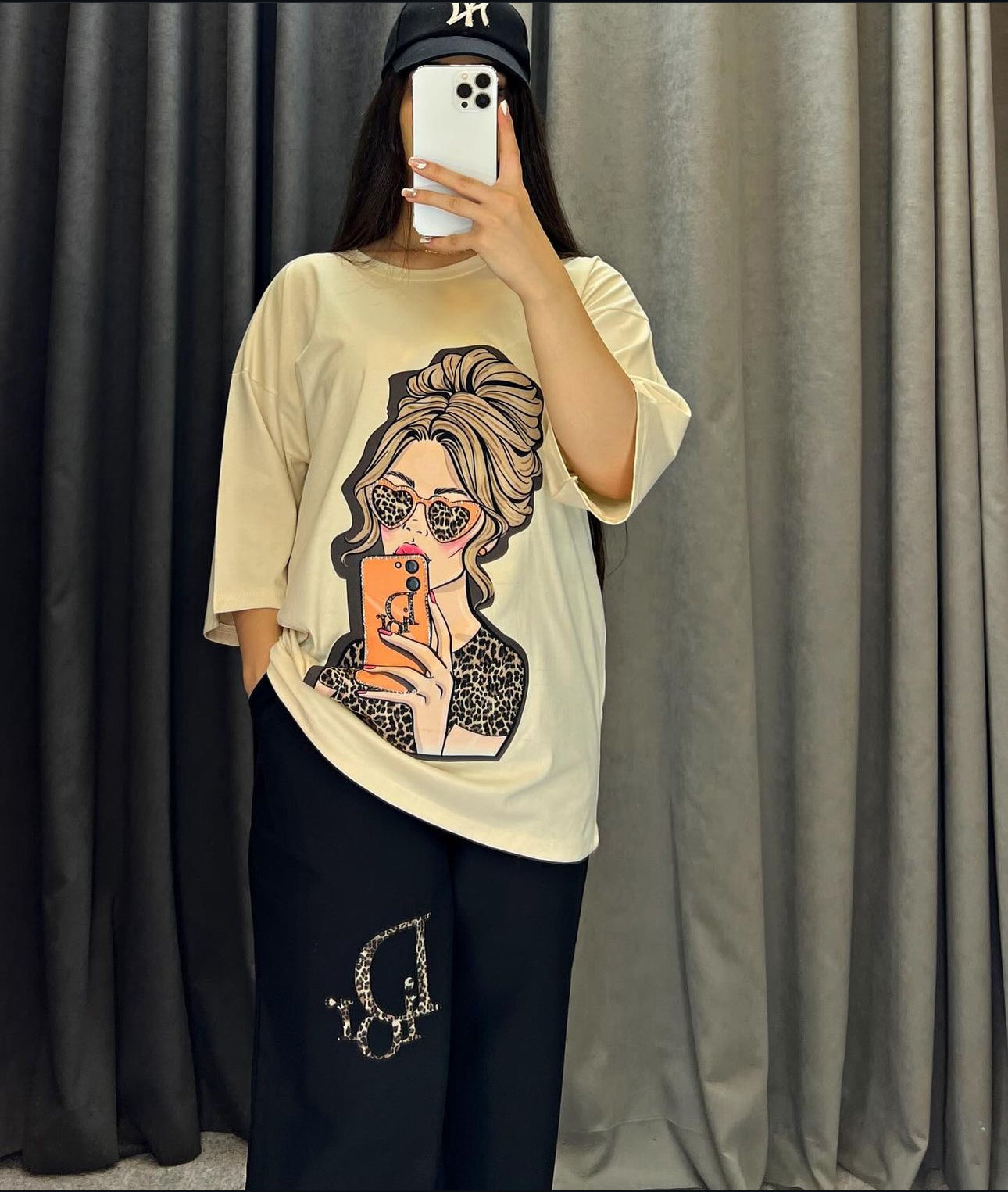 ZCC-25  Printed Drop-Shoulder Tee Trousers